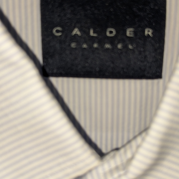 Calder Carmel cotton fine gray pinstripe hidden button down collar size XXL - Picture 9 of 10